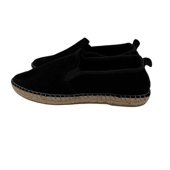 Free People Black Suede Slip On Espadrille Flat Loafers Size 40 Women's - Picture 5 of 6
